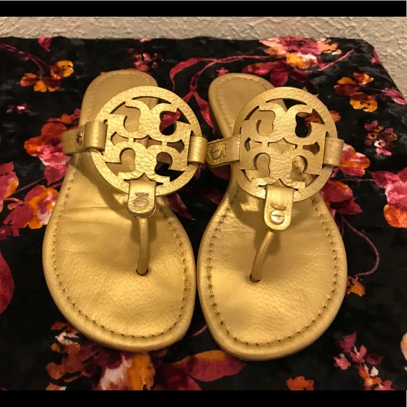 Tory Burch Shoes - Tory Burch Miller sandals- gold size 6.5